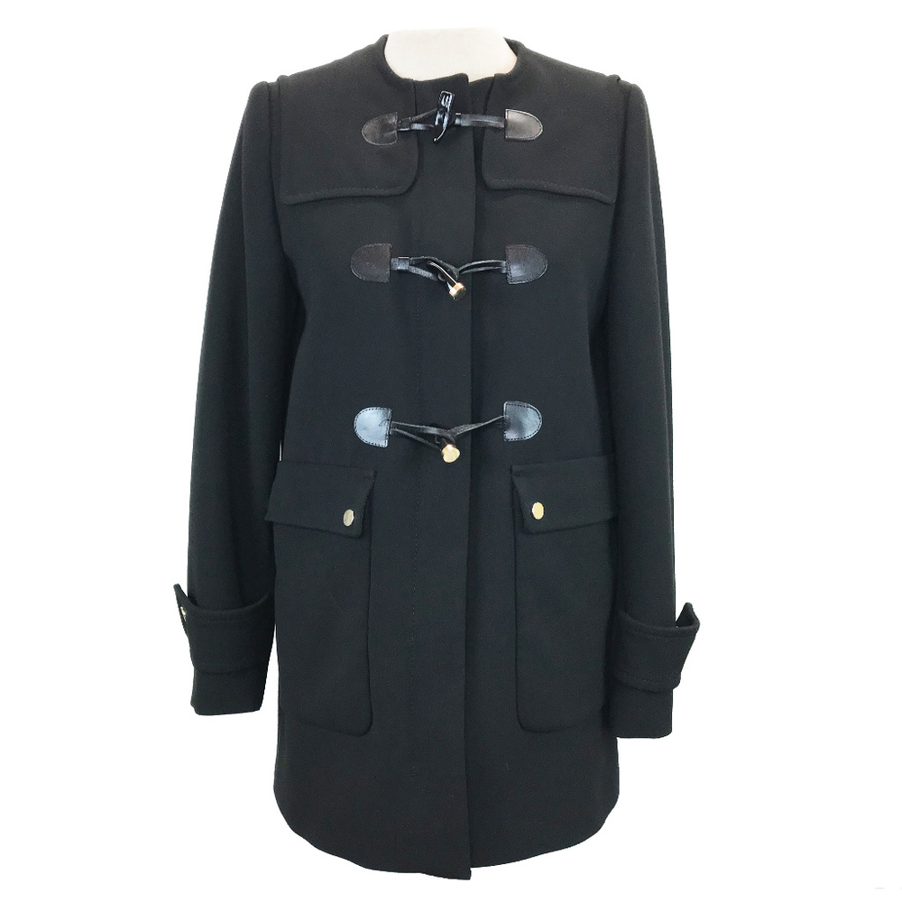 Zara Woman Black Toggle Deep Pocket Coat L
